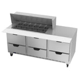 Beverage Air SPED72HC-18M-6 Mega Top Refrigerated Counter Three-section 72"W