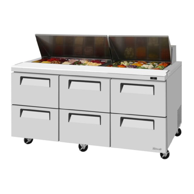 Turbo Air TST-72SD-D6-N Super Deluxe Sandwich/Salad Unit Three-section 23 Cu. Ft.