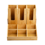 TableCraft Products 12689 - Coffee Condiment Organizer, 15" X 1 4" X 7.5", 9 Compartments With 3 Cup/lid Holders