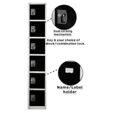 Alpine Industries ADI629-206-BLK Storage Locker 72" H X 12" W Six-compartment