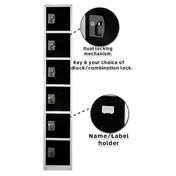 Alpine Industries ADI629-206-BLK Storage Locker 72" H X 12" W Six-compartment