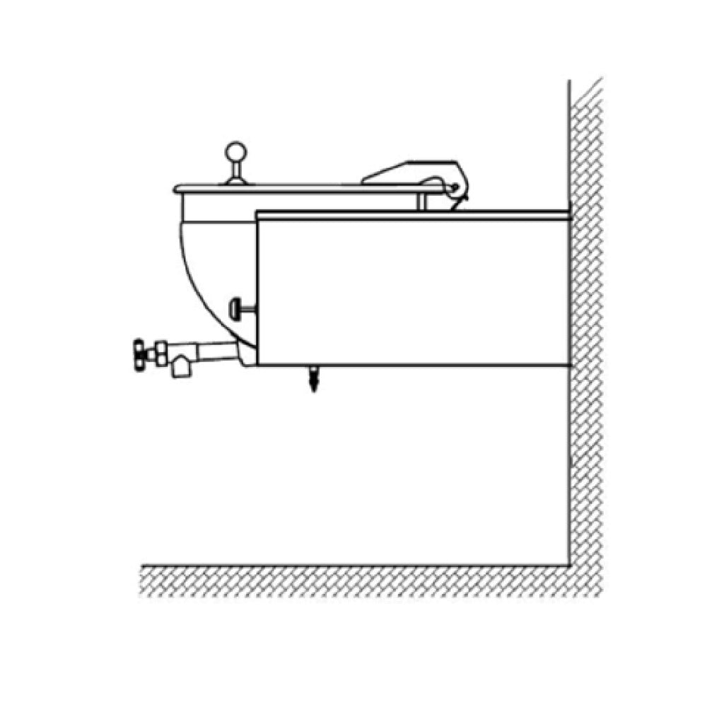 Legion LSWC-80MV Stationary Direct Steam Wall-Mount Kettle With Mixer 80-gallon
