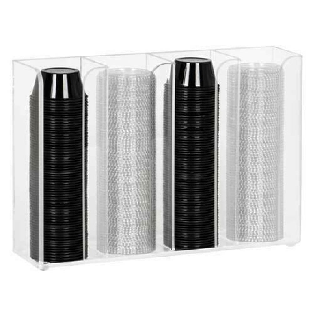 Dispense-Rite CTCO-4CL - Portion Cup & Lid Organizer, 4-section, Countertop/wall Mount