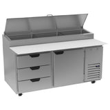 Beverage Air DPD67HC-3 Pizza Top Refrigerated Counter Two-section 67"W