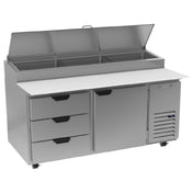 Beverage Air DPD67HC-3 Pizza Top Refrigerated Counter Two-section 67"W