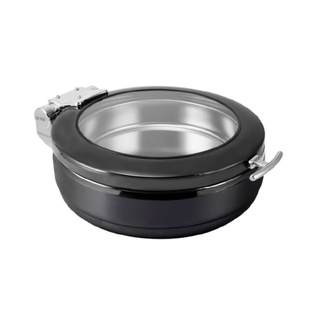 Steelite 5370S588 - Round Induction Chafer W/ Glass Lid S/S Insert Sand, 5.5 Qt, 14.75" X 18.875" X 6.75"