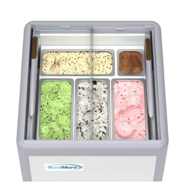 Koolmore KM-GDC-26SD Gelato Dipping Cabinet Display Freezer 26.18"W X 28.14"D X 34.45"H