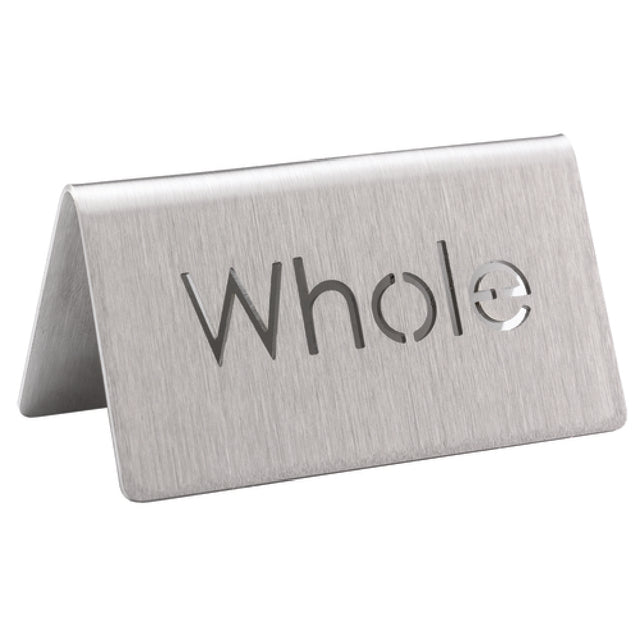 Service Ideas 1C-BF-WHOLE-MOD Beverage ID Tent "Whole" 1-1/2"H X 3"W