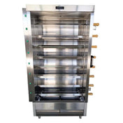 AMPTO FRG8VE Metal Supreme Rotisserie Oven Liquid Propane Gas (8) Stainless Steel V Spit Skewers