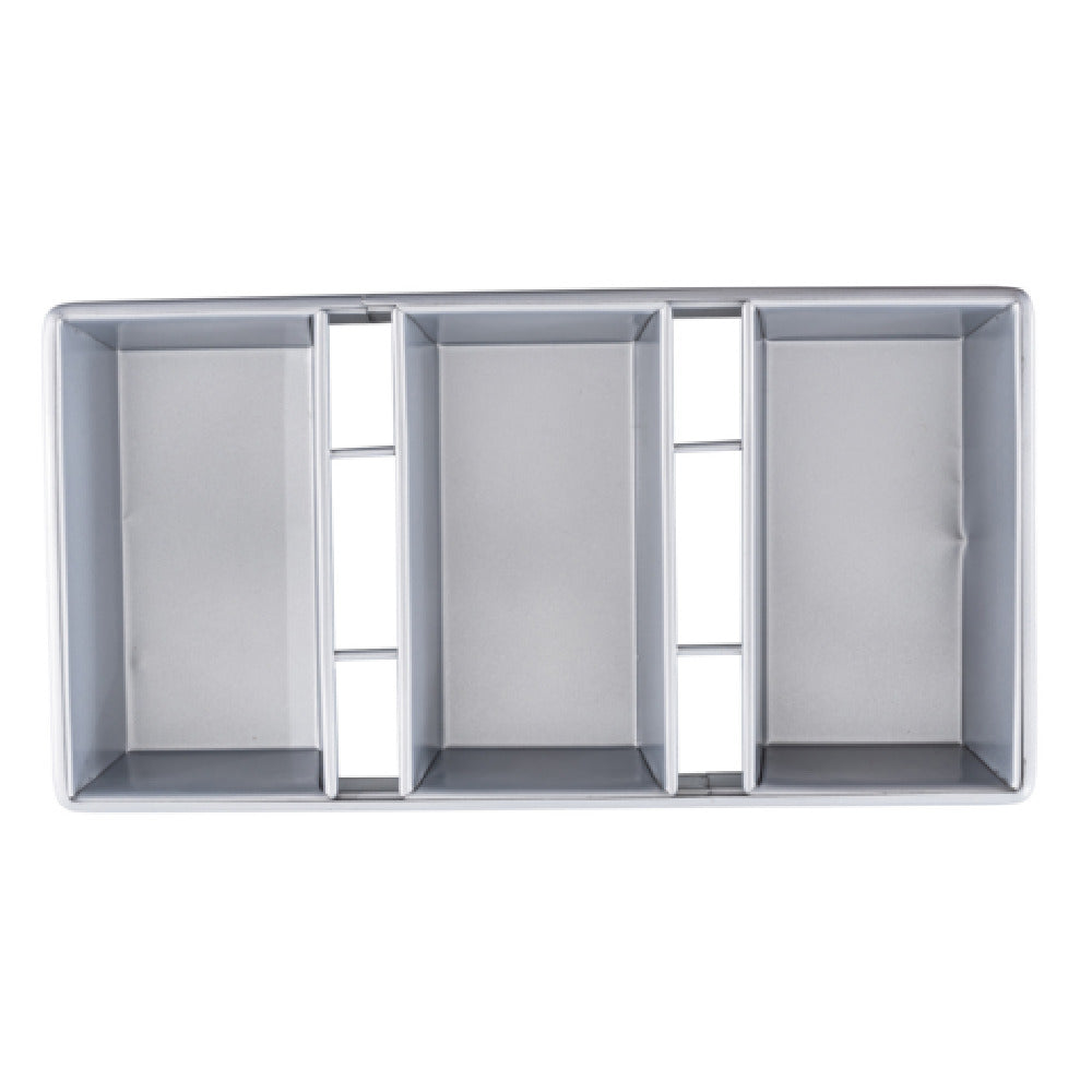 TableCraft Products 12486 - Bread Pan, 3-loaf Strapped, 18.125" X 9.25" X 2.75"
