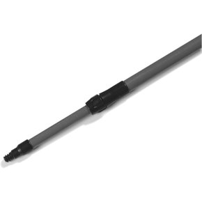 A gray telescopic handle with a black adjustable locking mechanism in the middle, and a black threaded end tip for attaching cleaning tools or accessories. This Carlisle Sparta Spectrum pole is photographed on a white background.