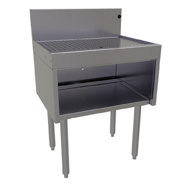 Glastender DBHA-24-LD Underbar Drainboard Half Cabinet Open Front Base 24"W X 19"D