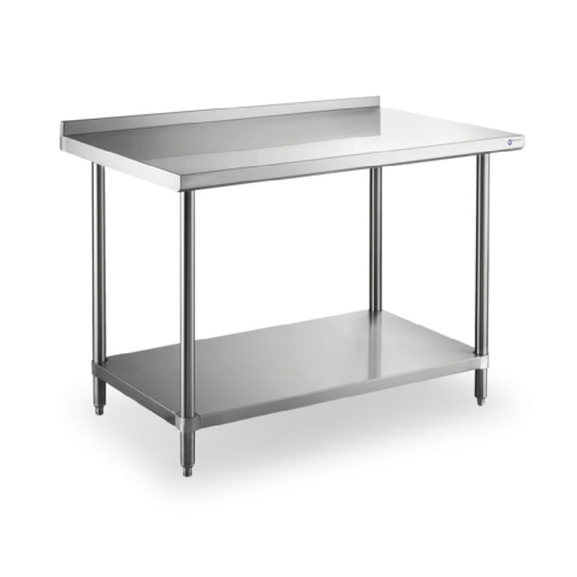 Steel Works Stainless SWWTS-3036-2R-318 Worktable 30" X 36" X 34"H 18ga/304 Stainless Steel