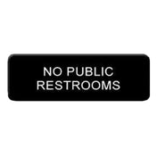 Thunder Group PLIS9335BK Information Symbol Sign 9" X 3" "No Public Restrooms"