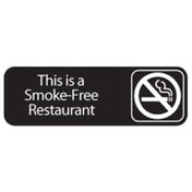 Royal ROY 394524 - Sign, 3" X 9", Smoke Free Restaurant"