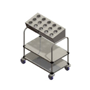 Piper Products 715-2-A15 - Tray & Silver Cart, (2) Stack With (15) Cylinder Silver Disp