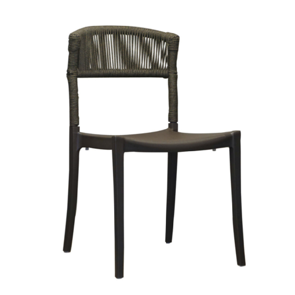 Grosfillex UT837037 - Tahoe Sidechair, Corded Rope Backrest, Weather & UV-resistant