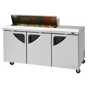 Turbo Air TST-72SD-12S-N(-LW) Super Deluxe Sandwich/Salad Unit Three-section 72-5/8"W X 30"D X 37-5/8"H