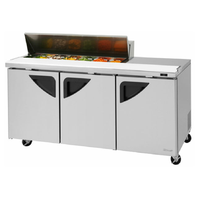Turbo Air TST-72SD-12S-N(-LW) Super Deluxe Sandwich/Salad Unit Three-section 72-5/8"W X 30"D X 37-5/8"H