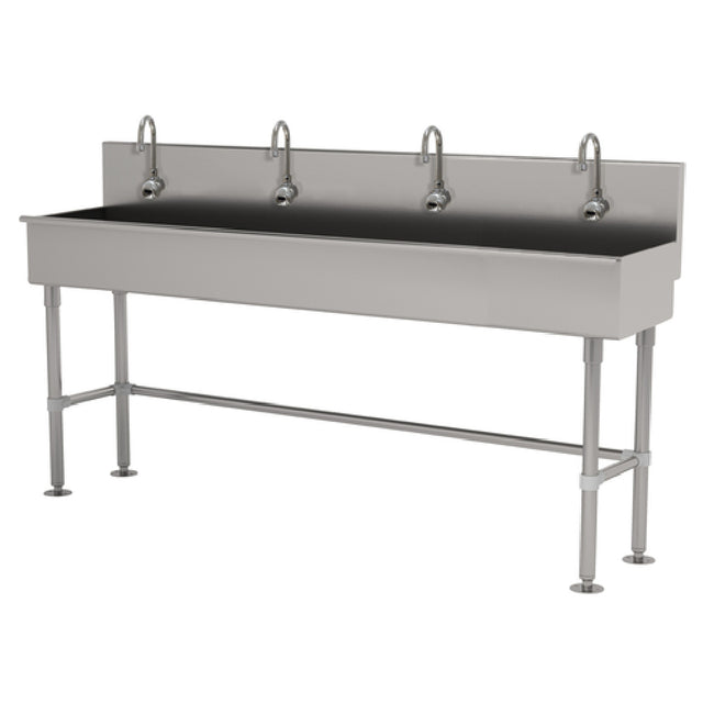 Advance Tabco 19-FM-96EF Multiwash Hand Sink With (4) Electronic Faucets 96"W X 19-1/2"D X 42-1/2"H (overall)