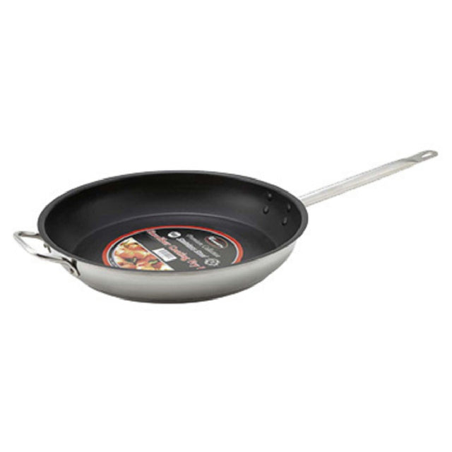 Winco SSFP-12NS Premium Fry Pan 12-1/2 Dia. X 2" Deep Round