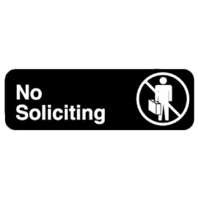 Royal ROY 394527 - Sign, 3" X 9", "No Soliciting"
