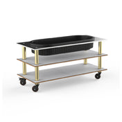 Steelite MGCMLE03CBXH - Modular Salad Bar Unit White Carrera Brushed Brass, Modular