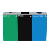 Alpine Industries ALP4450-BLK-KIT38 Cans & Bottles Bin With Compost And Trash Can Station
