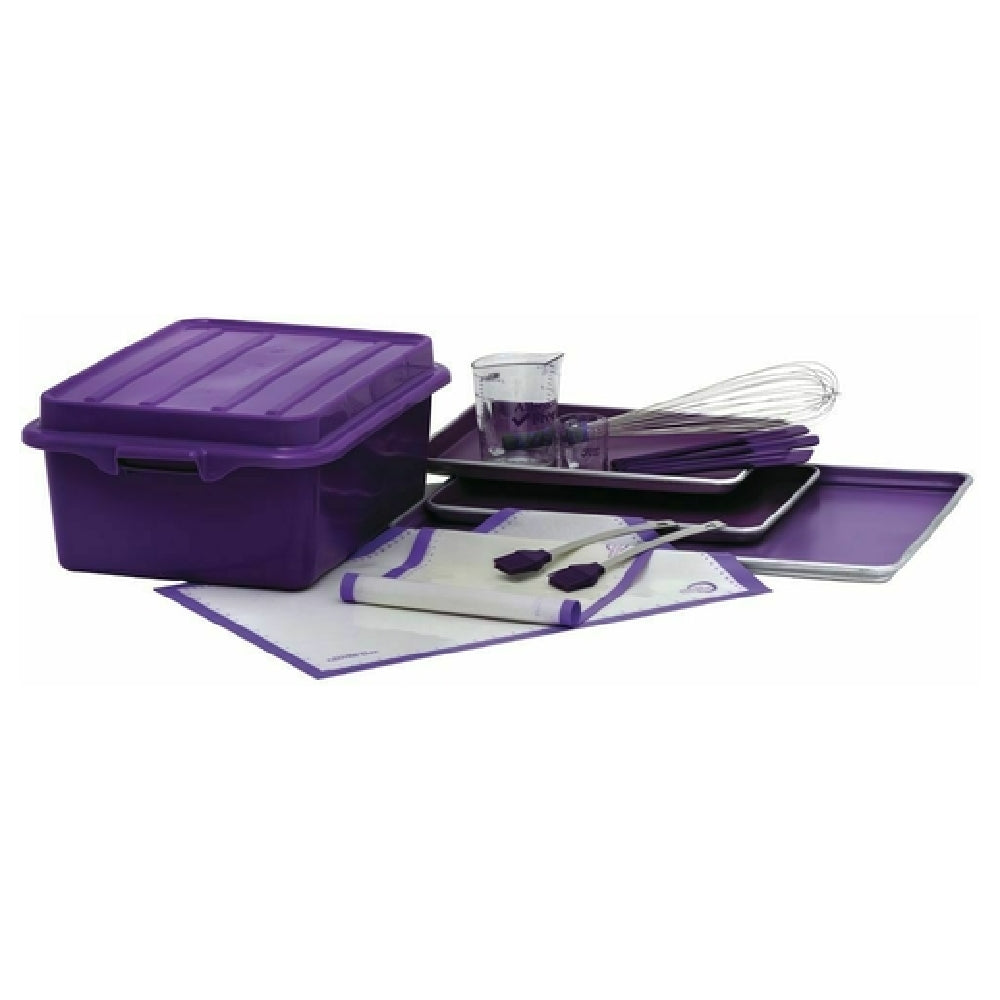 Hubert 73639 - Allergen Baking Kit, 16-piece, Includes: (1) 20" X 15" X 7"H Purple Colormate Food Box (91946)