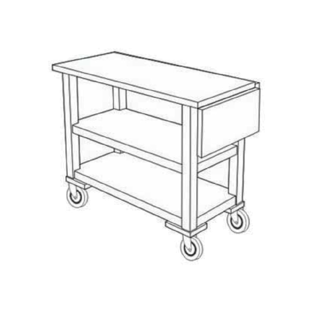 Forbes Industries 5528 Service Cart Open (3) Wood Veneer Shelves