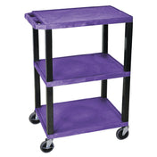 Hubert 37449 - Allergen Awareness Utility Cart, 3-shelf, 24" X 18" X 34"H