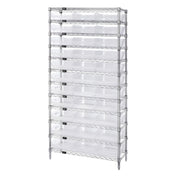 Quantum WR12-109CL Bin Wire Shelving System 36"W X 12"D X 74"H Overall Size 800 Lb. Capacity Per Shelf