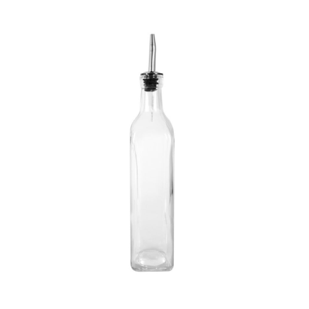 CAC China W3SQ-16BT Oil/Vinegar Cruet Glass 16 Oz. Lead Free Glass With Stainless Steel Pourer
