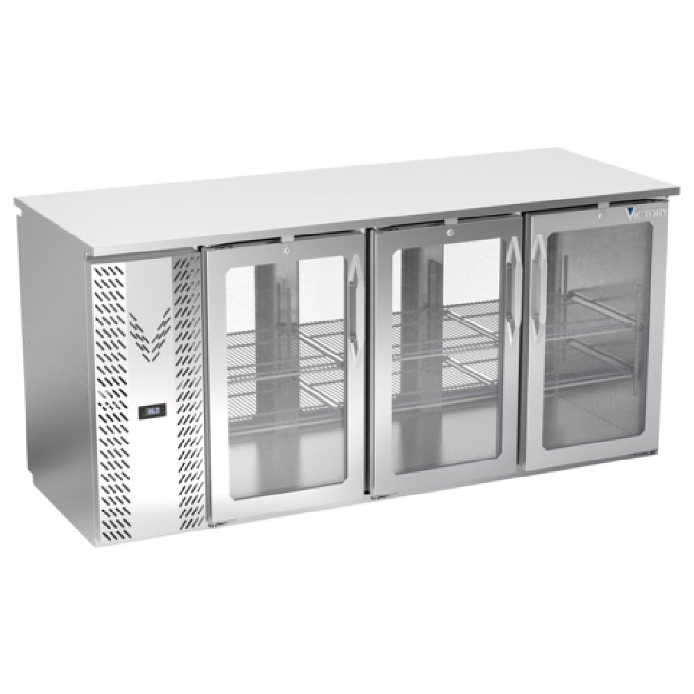 Victory VBBN72HC-G-PT-S - Pass-Thru Back Bar Refrigerator, Three-section, 72"W X 28-3/4”D X 34"H
