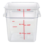 Hubert 81662 - HUBERT® 8 Qt Clear Plastic Storage Container - 8 3/4"L X 8 3/4"W X 9"D