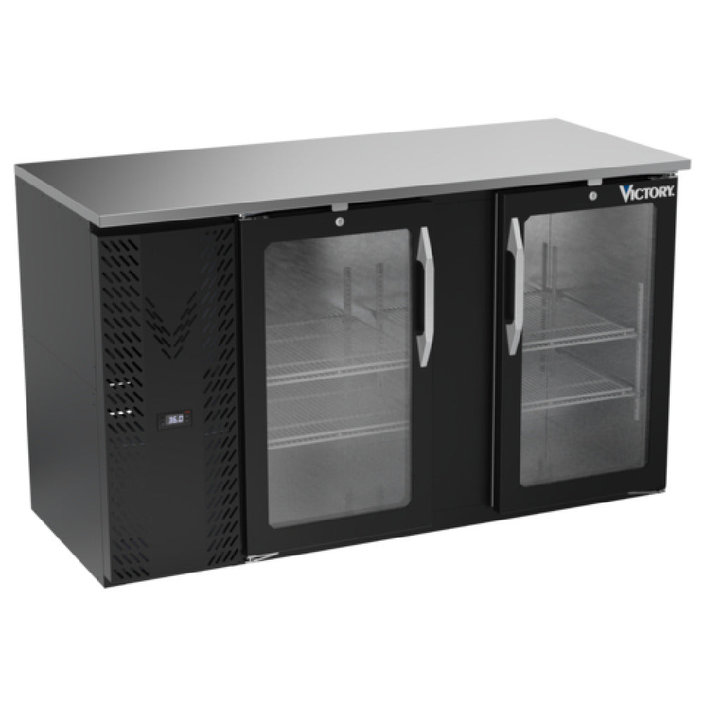 Victory VBBN58HC-G-B - Back Bar Refrigerator, Two-section, 58"W X 25-11/16”D X 34"H