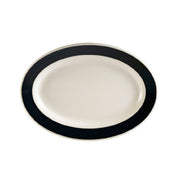 CAC China R-34-BLK Rainbow Platter 9-3/8"L X 6-1/4"W X 3/4"H Oval