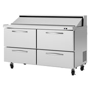 Turbo Air PST-60-D4-N PRO Series Sandwich/Salad Unit Two-section Rear Mount Self-contained Compressor