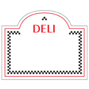 Hubert 85986 - Merchandising Tag, "Deli" With Black Checkered Border, 3-5/16" X 2-3/4"H