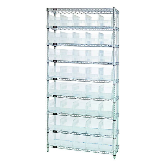 Quantum WR9-202CL Bin Wire Shelving System 36"W X 12"D X 74"H Overall Size 800 Lb. Capacity Per Shelf