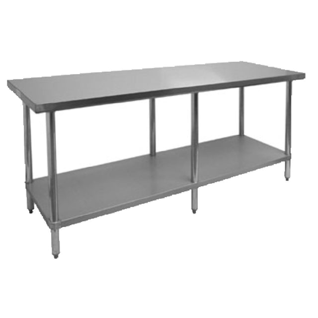 GSW USA WT-PB2412 Premium Work Table 12"W X 24"D X 35"H 16/304 Gauge Stainless Steel Sound Deadened Top With 4" Backsplash