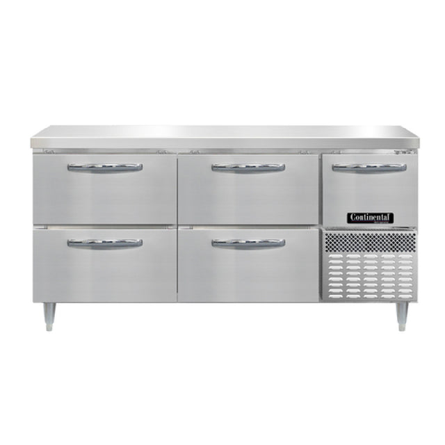 Continental Refrigerator DRA68NSS-D Designer Line Refrigerated Base Worktop Unit