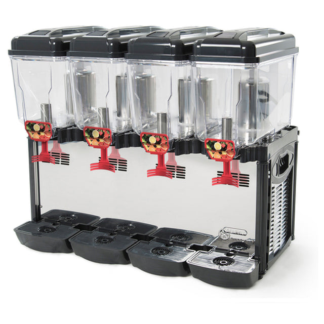 Eurodib CD4J110 Cofrimell Juice Dispenser (4) 3 Gallon (12 Liters) Removable Polycarbonate Bowls