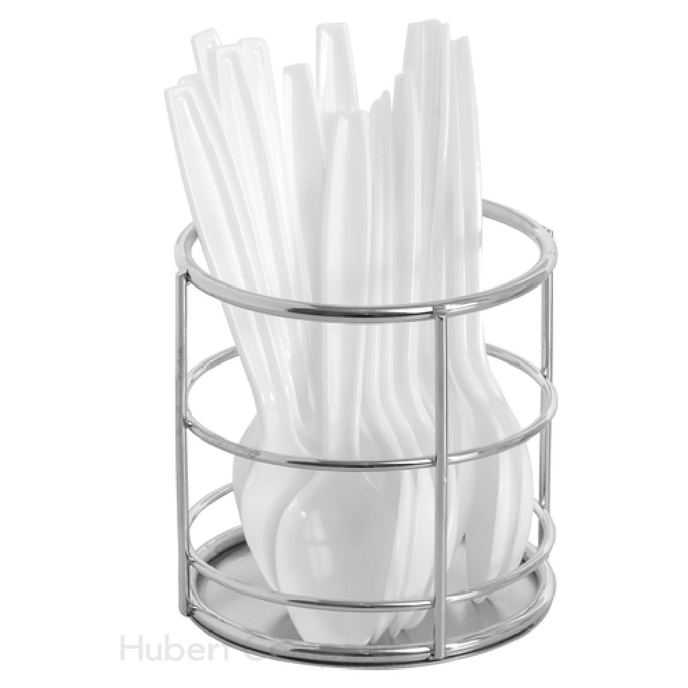 Hubert 21711 - Flatware Holder, 4-1/16" Dia. X 3-3/4"H, Chrome-plated Steel
