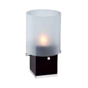BauscherHepp 55.0075.6040 Table Lamp 3-3/4" Dia. Satin Finish Glass Shade 2-1/2" X 7-1/2" Dark Wood Stained Base