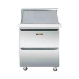 Traulsen UPT276-D-SB - Dealer's Choice UPT Series Compact Prep Table Refrigerator With Roll-top Lid Which Serves As An Overshelf