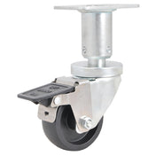 BK Resources 3SBR-R1PT-PH-TAB-4 Caster 3" Diameter Swivel Plate Toe Activated Brake