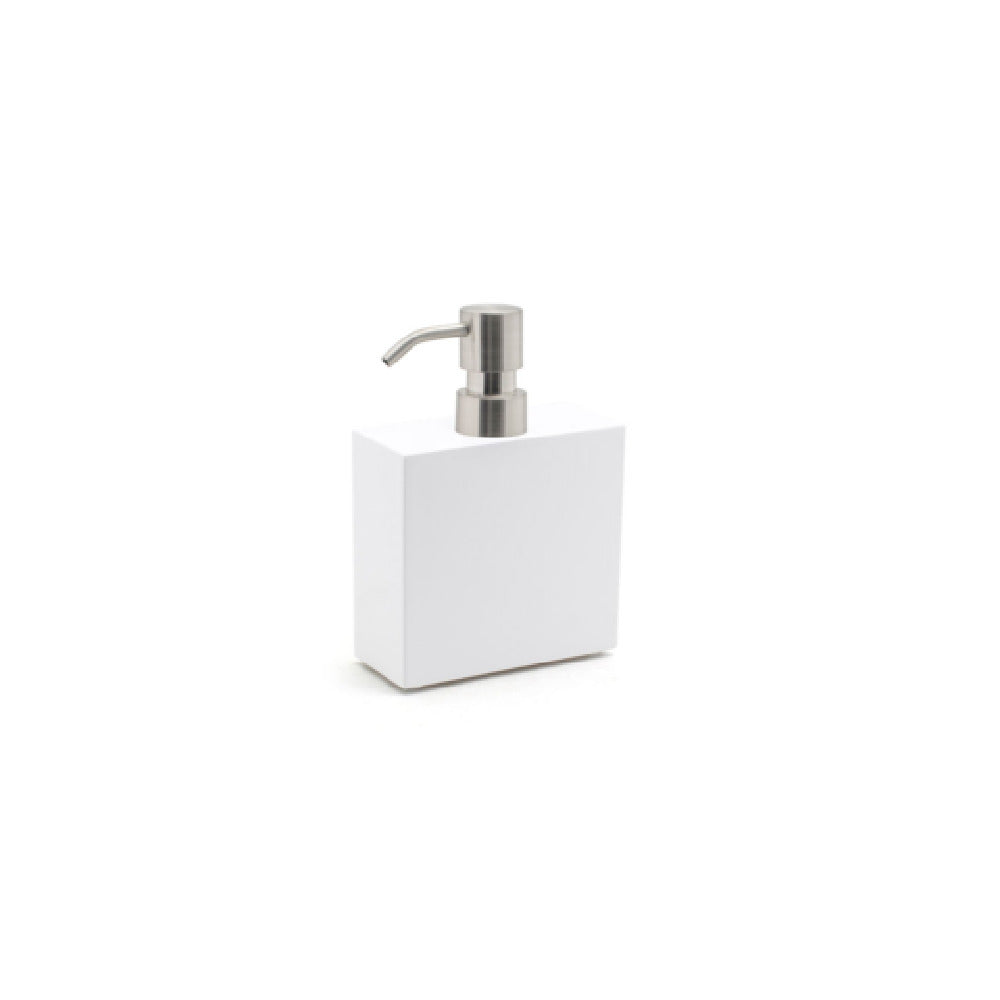 FOH RSP008WHT22 11oz New York Pump Snow With Mirrored Stainless Top Includes One RSP008WHT22-BTM 11oz New York Pump Base Snow