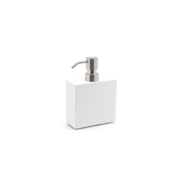 FOH RSP008WHT22 11oz New York Pump Snow With Mirrored Stainless Top Includes One RSP008WHT22-BTM 11oz New York Pump Base Snow