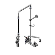 T&S Brass B-0131-ADF12-BC EasyInstall Pre-Rinse Unit Wall Mount Mixing Faucet With 8" Adjustable Centers